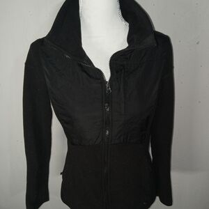 Old Navy Medium Black Lightweight Athleisure Style Zip Up Jacket Cotton Nylon